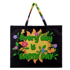 Earth Day Zipper Large Tote Bag by Valentinaart