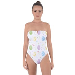 Easter Pattern Tie Back One Piece Swimsuit by Valentinaart