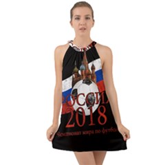 Russia Football World Cup Halter Tie Back Chiffon Dress by Valentinaart