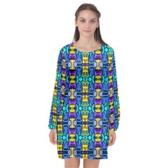 Colorful-14 Long Sleeve Chiffon Shift Dress  by ArtworkByPatrick