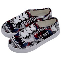 Football Is My Religion Kids  Classic Low Top Sneakers by Valentinaart