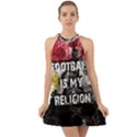 Football is my religion Halter Tie Back Chiffon Dress View1