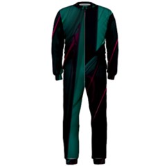 Abstract Green Purple Onepiece Jumpsuit (men)  by Sapixe