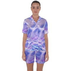 Abstract Graphic Design Background Satin Short Sleeve Pyjamas Set by Sapixe