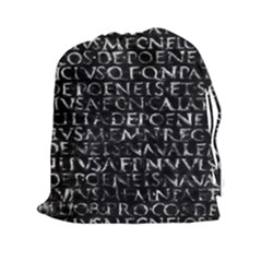 Antique Roman Typographic Pattern Drawstring Pouches (xxl) by dflcprints