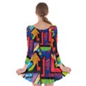 Urban Graffiti Movie Theme Productor Colorful Abstract arrows Long Sleeve Skater Dress View2