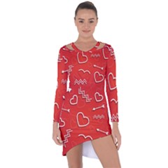 Background Valentine S Day Love Asymmetric Cut-out Shift Dress by Nexatart