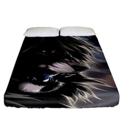 Angry Lion Digital Art Hd Fitted Sheet (california King Size) by Nexatart