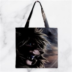 Angry Lion Digital Art Hd Zipper Grocery Tote Bag by Nexatart