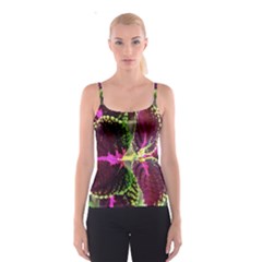 Plant Purple Green Leaves Garden Spaghetti Strap Top by Nexatart