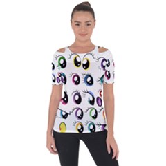 Eyes  Pattern Short Sleeve Top by Sapixe