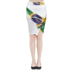 Flag Of Brazil Midi Wrap Pencil Skirt by Sapixe