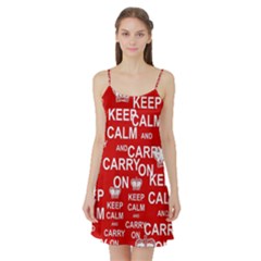 Keep Calm And Carry On Satin Night Slip by Sapixe