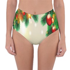 Ornament Christmast Pattern Reversible High-waist Bikini Bottoms by Sapixe