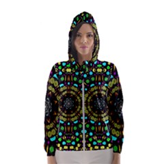 Liven Up In Love Light And Sun Hooded Wind Breaker (women) by pepitasart