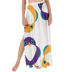 Pattern Circular Birds Maxi Chiffon Tie-up Sarong by Sapixe