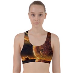 Sci Fi Planet Back Weave Sports Bra by Sapixe