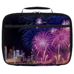 Singapore New Years Eve Holiday Fireworks City At Night Full Print Lunch Bag by Sapixe