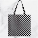 Checker Black and White Zipper Grocery Tote Bag View1