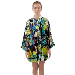 Dance Of Oil Towers 3 Long Sleeve Kimono Robe by bestdesignintheworld