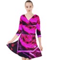 Calligraphy 2 Quarter Sleeve Front Wrap Dress View1