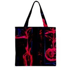 Calligraphy Zipper Grocery Tote Bag by bestdesignintheworld