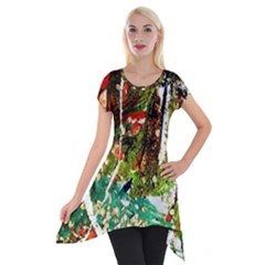 April -    Birds Of Paradise Short Sleeve Side Drop Tunic by bestdesignintheworld