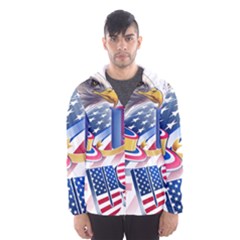 United States Of America Usa  Images Independence Day Hooded Wind Breaker (men) by Sapixe