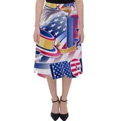 United States Of America Usa  Images Independence Day Folding Skater Skirt by Sapixe