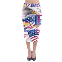 United States Of America Usa  Images Independence Day Midi Pencil Skirt by Sapixe