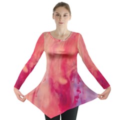 Abstractedly Pink Long Sleeve Tunic by Terzaek