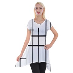 White Limits By Jandi Short Sleeve Side Drop Tunic by Art2City