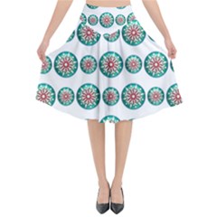 Christmas 3d Decoration Colorful Flared Midi Skirt by Sapixe