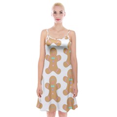 Pattern Christmas Biscuits Pastries Spaghetti Strap Velvet Dress by Sapixe