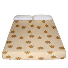 Pattern Gingerbread Star Fitted Sheet (california King Size) by Sapixe