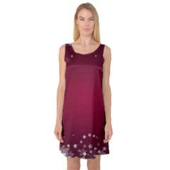 Star Background Christmas Red Sleeveless Satin Nightdress by Sapixe