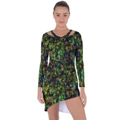 Star Abstract Advent Christmas Asymmetric Cut-out Shift Dress by Sapixe