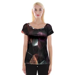 Crystals Background Design Luxury Cap Sleeve Tops by Sapixe