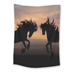 Horses Sunset Photoshop Graphics Medium Tapestry by Sapixe