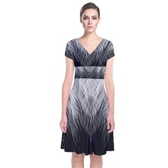 Feather Graphic Design Background Short Sleeve Front Wrap Dress by Sapixe