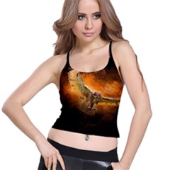 Art Creative Graphic Arts Owl Spaghetti Strap Bra Top by Sapixe