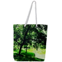 Lake Park 17 Full Print Rope Handle Tote (large) by bestdesignintheworld