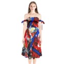 Mixed Feelings 9 Shoulder Tie Bardot Midi Dress View1