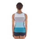 Blue Gray Striped Pattern Horizontal Stripes Sport Tank Top  View2