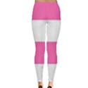 Horizontal Pink White Stripe Pattern Striped Leggings  View2