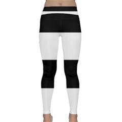 Black And White Striped Pattern Stripes Horizontal Classic Yoga Leggings by yoursparklingshop