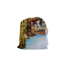 Architecture Art Blue Drawstring Pouches (small)  by Modern2018