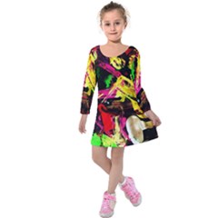 Spooky Attick 11 Kids  Long Sleeve Velvet Dress by bestdesignintheworld