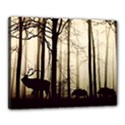 Forest Fog Hirsch Wild Boars Canvas 20  x 16  View1