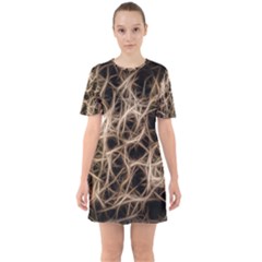 Structure Background Pattern Sixties Short Sleeve Mini Dress by Simbadda